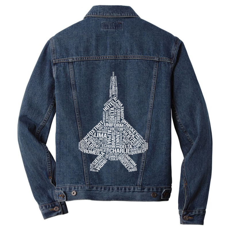 Phonetic Alphabet F22 Raptor Jet Plane Men Denim Jacket | Artistshot