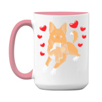 Bedouin Sheepdog T  Shirt Canaan Dog With Stuffed Animal And Hearts T 15 Oz Coffee Mug | Artistshot