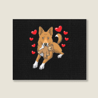 Bedouin Sheepdog T  Shirt Canaan Dog With Stuffed Animal And Hearts T Landscape Canvas Print | Artistshot