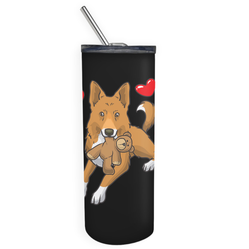 Bedouin Sheepdog T  Shirt Canaan Dog With Stuffed Animal And Hearts T Skinny Tumbler by theodora67935 | Artistshot