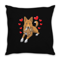 Bedouin Sheepdog T  Shirt Canaan Dog With Stuffed Animal And Hearts T Throw Pillow | Artistshot