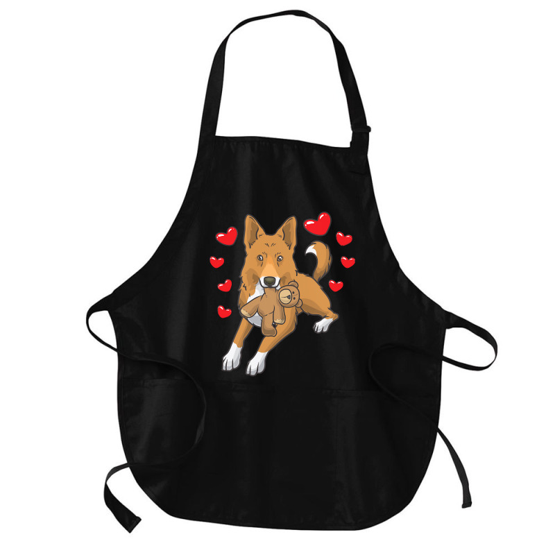 Bedouin Sheepdog T  Shirt Canaan Dog With Stuffed Animal And Hearts T Medium-Length Apron by theodora67935 | Artistshot