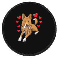 Bedouin Sheepdog T  Shirt Canaan Dog With Stuffed Animal And Hearts T Round Patch | Artistshot