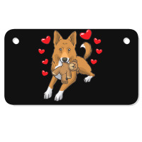 Bedouin Sheepdog T  Shirt Canaan Dog With Stuffed Animal And Hearts T Motorcycle License Plate | Artistshot