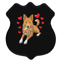 Bedouin Sheepdog T  Shirt Canaan Dog With Stuffed Animal And Hearts T Shield Patch | Artistshot