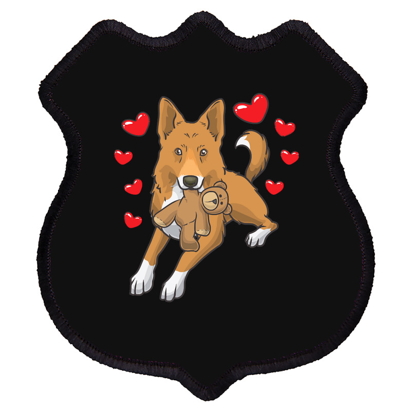 Bedouin Sheepdog T  Shirt Canaan Dog With Stuffed Animal And Hearts T Shield Patch by theodora67935 | Artistshot