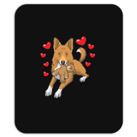 Bedouin Sheepdog T  Shirt Canaan Dog With Stuffed Animal And Hearts T Mousepad | Artistshot