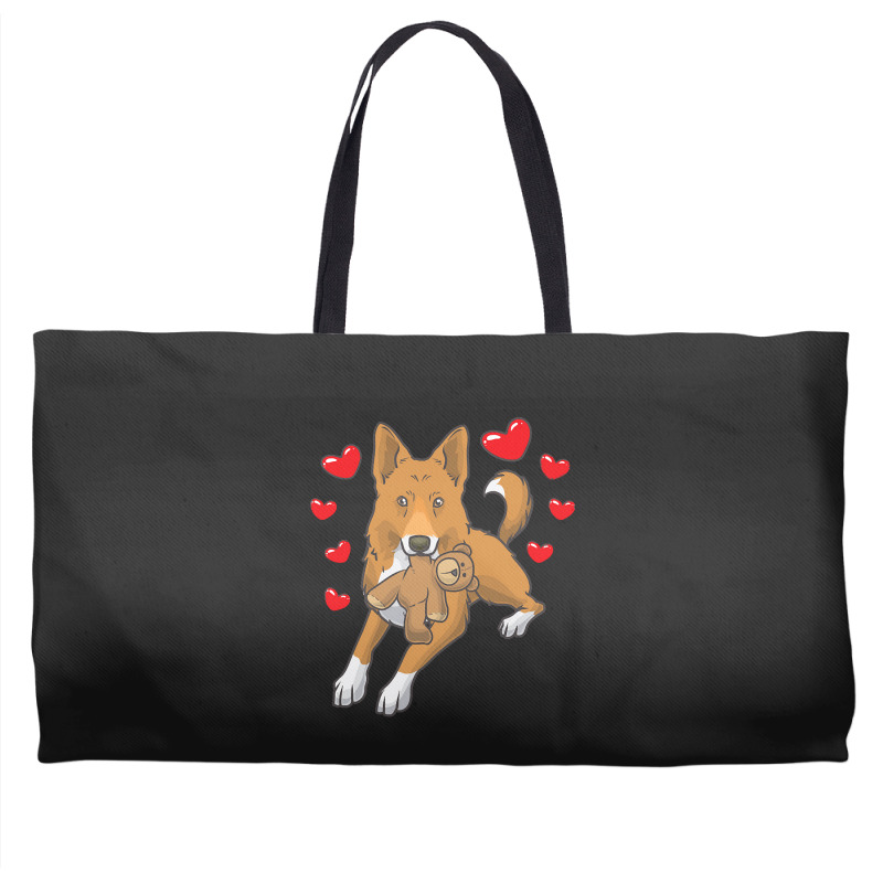 Bedouin Sheepdog T  Shirt Canaan Dog With Stuffed Animal And Hearts T Weekender Totes by theodora67935 | Artistshot