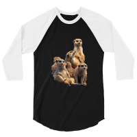 Lettertrunk Meerkat Family In The Kalahari Desert 3/4 Sleeve Shirt | Artistshot