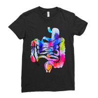 Digestive System Gastrointestinal Tract Watercolor Art Gifts Ladies Fitted T-shirt | Artistshot