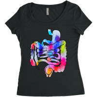 Digestive System Gastrointestinal Tract Watercolor Art Gifts Women's Triblend Scoop T-shirt | Artistshot