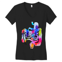 Digestive System Gastrointestinal Tract Watercolor Art Gifts Women's V-neck T-shirt | Artistshot