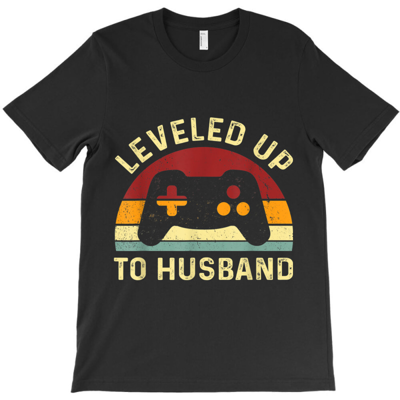 Leveled Up To Husband - Newlywed Groom - Just Married Couple T-shirt | Artistshot