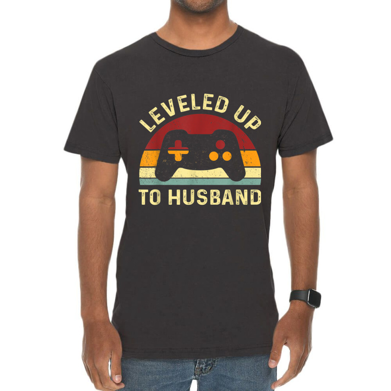 Leveled Up To Husband - Newlywed Groom - Just Married Couple Vintage T-shirt | Artistshot