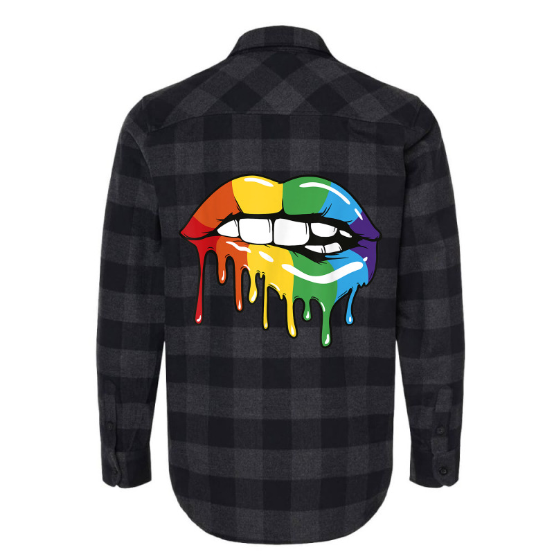 Lgbt Rainbow Lip Pro Gay Pride Month Lgbtq Flannel Shirt | Artistshot