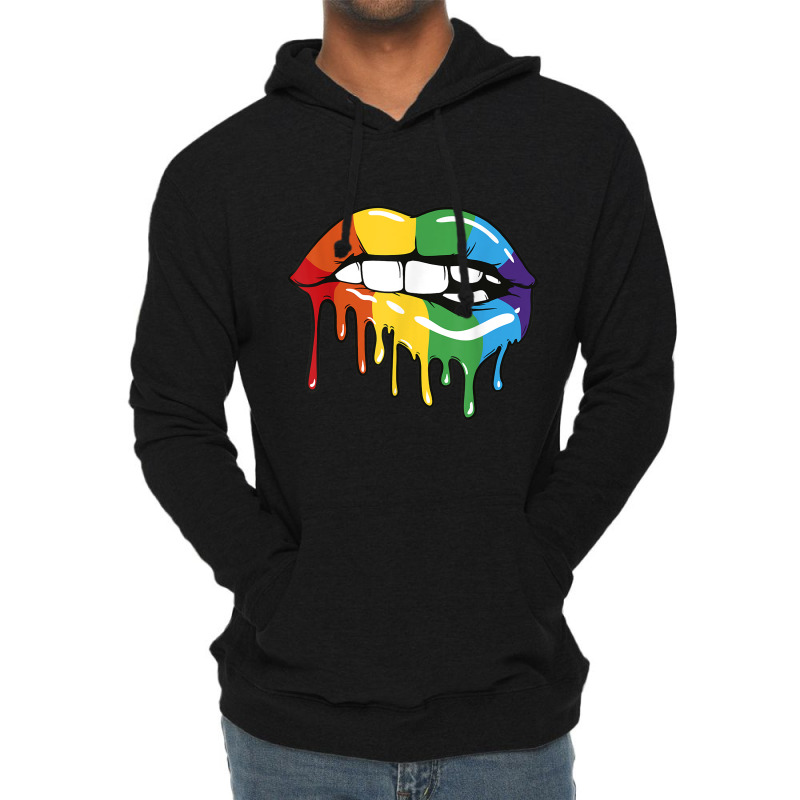 Lgbt Rainbow Lip Pro Gay Pride Month Lgbtq Lightweight Hoodie | Artistshot