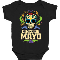 Cinco De Mayo Sugar Skull Mexican Fiesta Dia De Los Muertos Baby Bodysuit | Artistshot