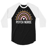 Psych Nurse Nursing Leopard Rainbow Psychiatric Nurse Women 3/4 Sleeve Shirt | Artistshot