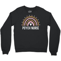 Psych Nurse Nursing Leopard Rainbow Psychiatric Nurse Women Crewneck Sweatshirt | Artistshot