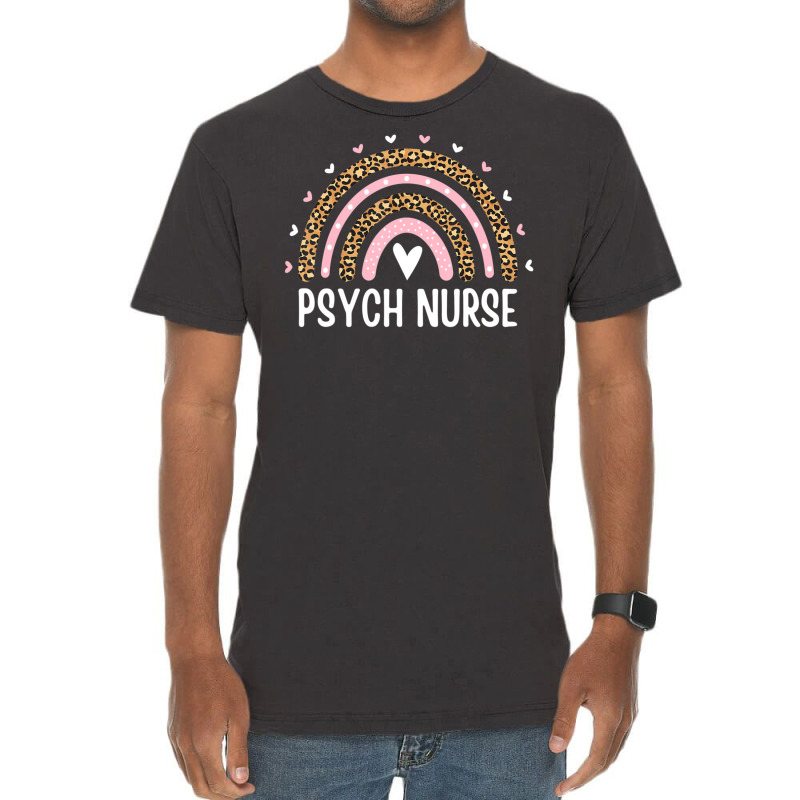 Psych Nurse Nursing Leopard Rainbow Psychiatric Nurse Women Vintage T-Shirt by Min09 | Artistshot