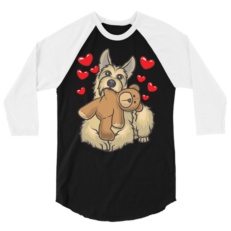 Berger Picard T  Shirt Berger Picard Dog With Hearts T  Shirt 3/4 Sleeve Shirt by theodora67935 | Artistshot