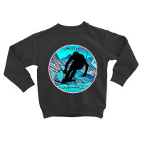 Cool Alpine Downhill Ski Racer Silhouette Mountain Scene Toddler Sweatshirt | Artistshot