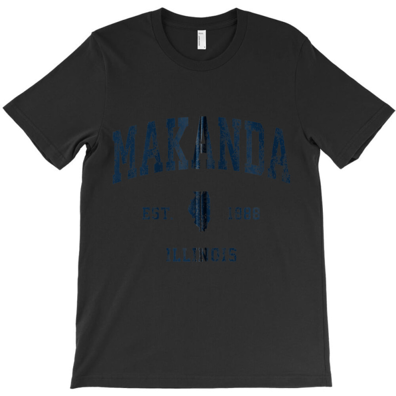 Makanda Illinois Il Vintage Athletic Navy Sports Design Zip Hoodie T-Shirt by JesusManuelArredondo | Artistshot