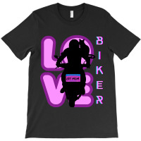 Biker And Best Cat Mom Motorcycle Rider Purple T-shirt | Artistshot