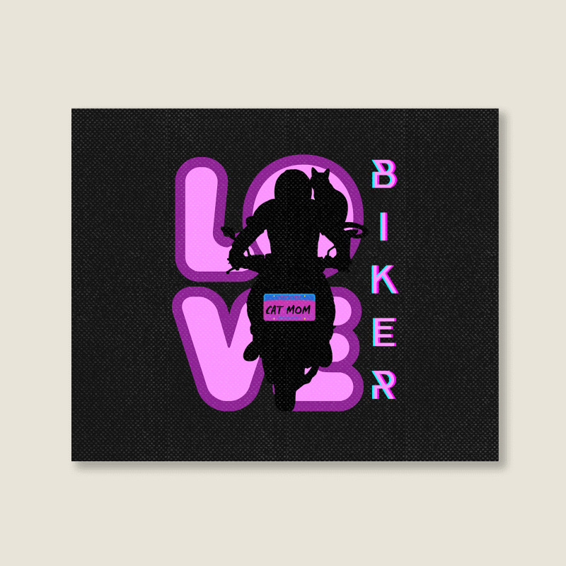 Biker And Best Cat Mom Motorcycle Rider Purple Landscape Canvas Print | Artistshot