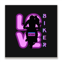 Biker And Best Cat Mom Motorcycle Rider Purple Metal Print Square | Artistshot