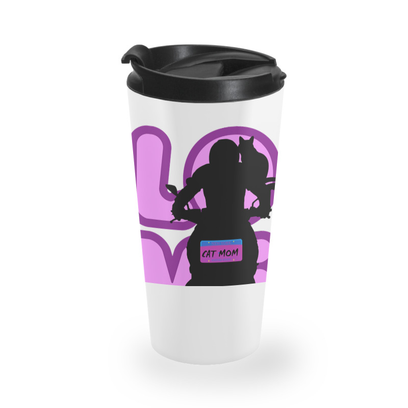 Biker And Best Cat Mom Motorcycle Rider Purple Travel Mug | Artistshot