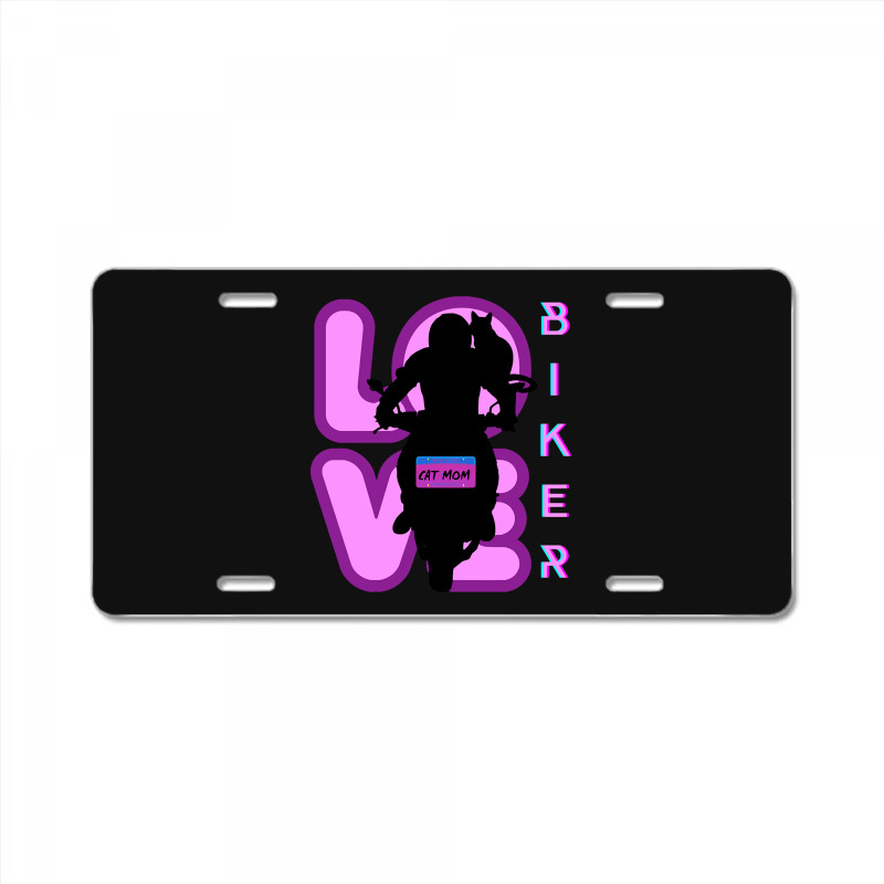 Biker And Best Cat Mom Motorcycle Rider Purple License Plate | Artistshot