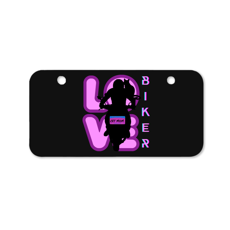 Biker And Best Cat Mom Motorcycle Rider Purple Bicycle License Plate | Artistshot