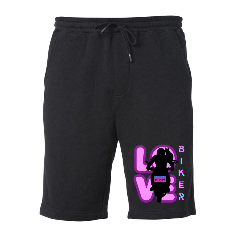 Biker And Best Cat Mom Motorcycle Rider Purple Fleece Short | Artistshot