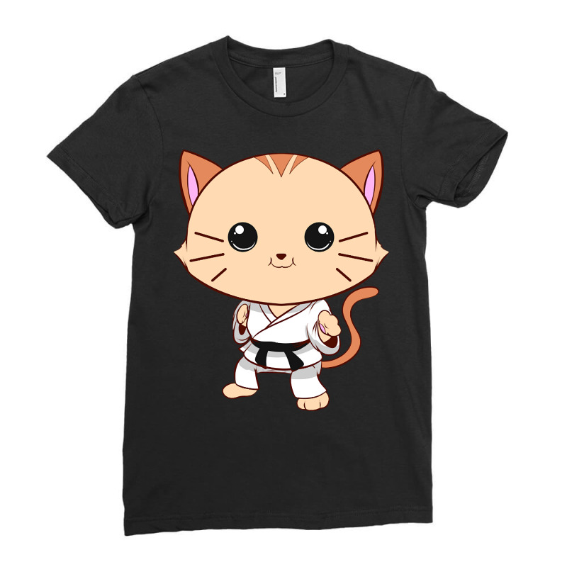 Jiu Jitsu Cat Kawaii Mma Martial Arts Pet Owner Ladies Fitted T-Shirt by greggjvandervor | Artistshot