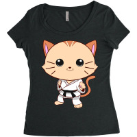 Jiu Jitsu Cat Kawaii Mma Martial Arts Pet Owner Women's Triblend Scoop T-shirt | Artistshot