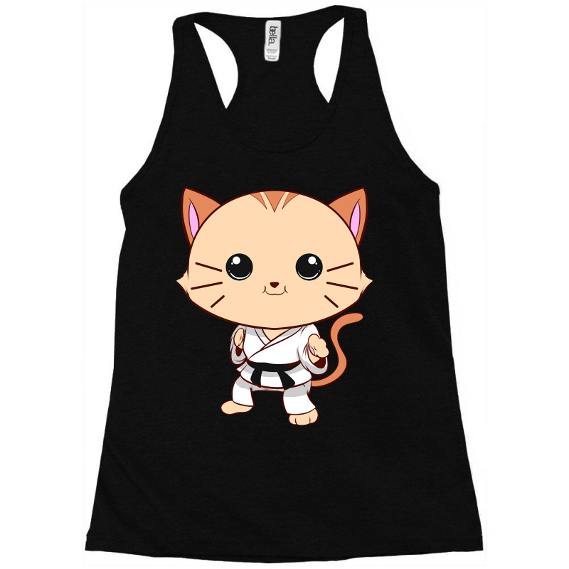 Jiu Jitsu Cat Kawaii Mma Martial Arts Pet Owner Racerback Tank by greggjvandervor | Artistshot