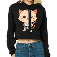 Jiu Jitsu Cat Kawaii Mma Martial Arts Pet Owner Cropped Hoodie | Artistshot