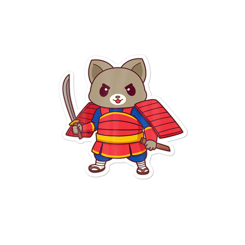 Kawaii Samurai Ninja Cat Sticker | Artistshot