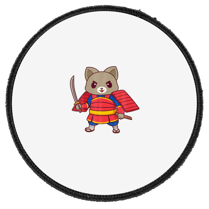 Kawaii Samurai Ninja Cat Round Patch | Artistshot