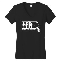 Problem Solved Funny Angry Bridge Women's V-neck T-shirt | Artistshot