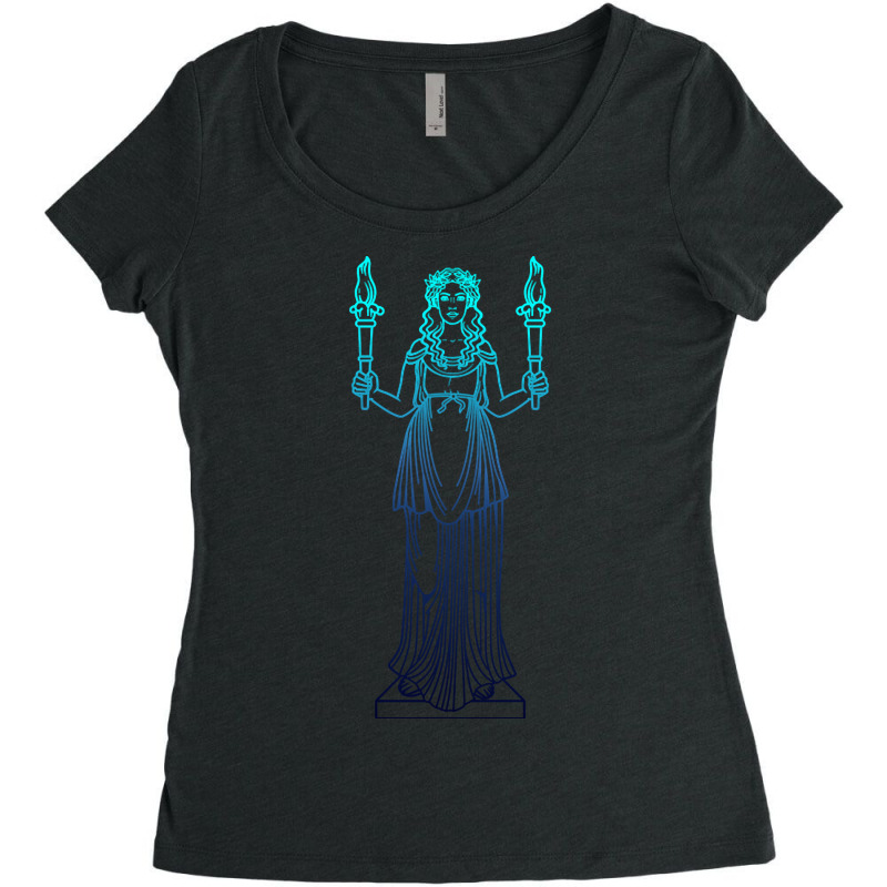 Blue Flame Goddess Hekate Women's Triblend Scoop T-shirt by Mary Hatton | Artistshot