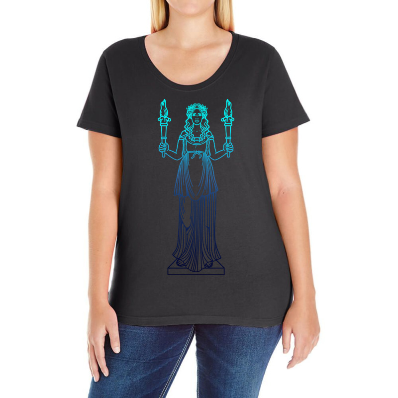 Blue Flame Goddess Hekate Ladies Curvy T-Shirt by Mary Hatton | Artistshot