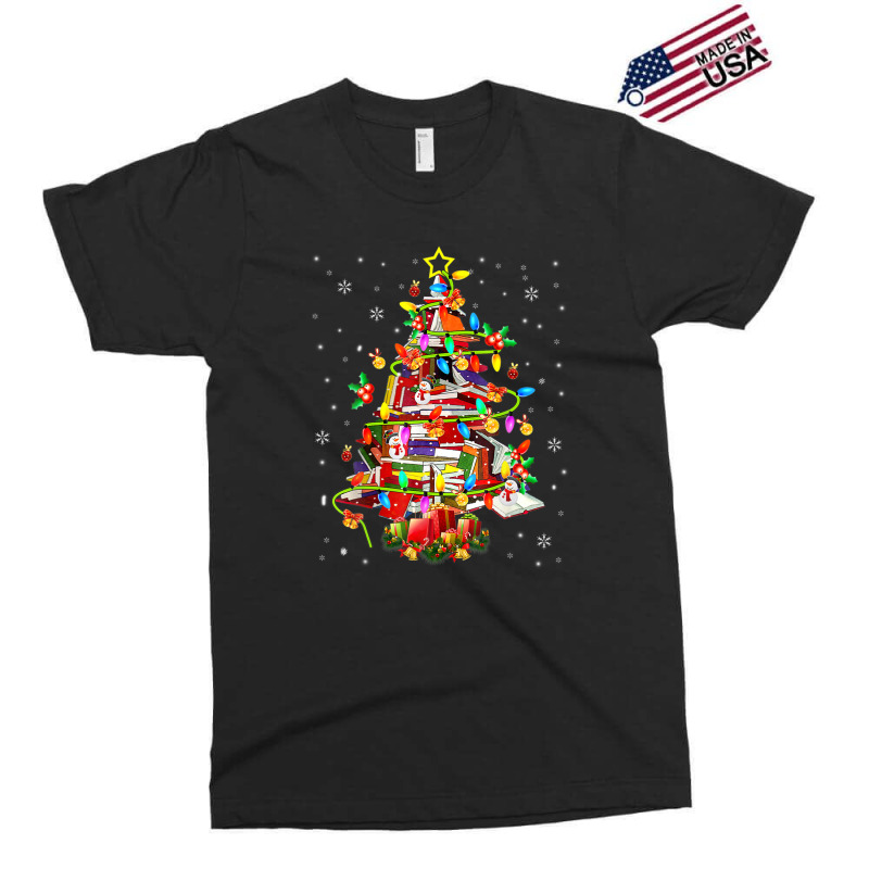 Xmas Tree Library Xmas Lights Tree Book Lover Librarian Exclusive T-shirt by lequyardore4 | Artistshot