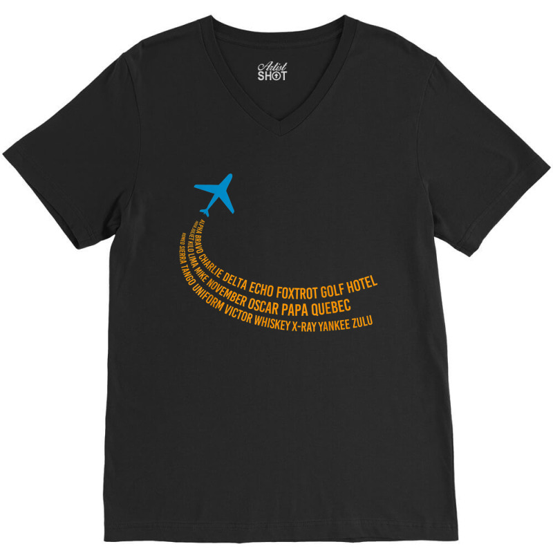 Phonetic Alphabet  Pilot Airplane V-neck Tee | Artistshot