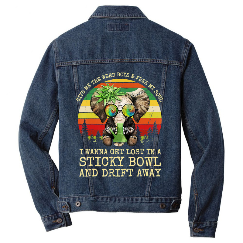 Cool Elephant Smoking Weed Bong Marijuana Cannabis Stoner Men Denim Jacket | Artistshot