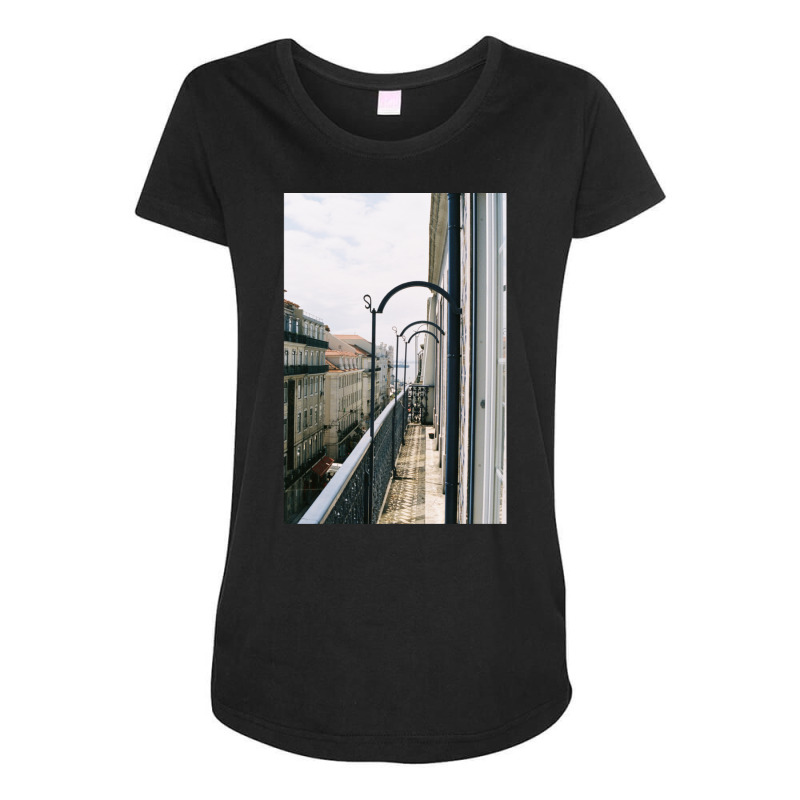 Hotel Lookout In Lisbon Portugal Maternity Scoop Neck T-shirt by AcostaLopezJuan | Artistshot