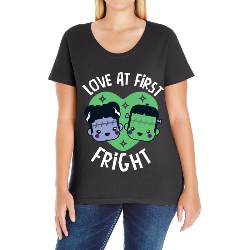 Kawaii Frankenstein's Monster And Bride Of Frankenstein Love At First  Ladies Curvy T-Shirt by EdieTiffany | Artistshot