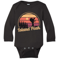 Island Peak Camping Long Sleeve Baby Bodysuit | Artistshot