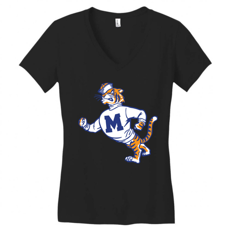 Vintage Walking Angry Tiger Memphis Women's V-Neck T-Shirt by JeremyHurley | Artistshot